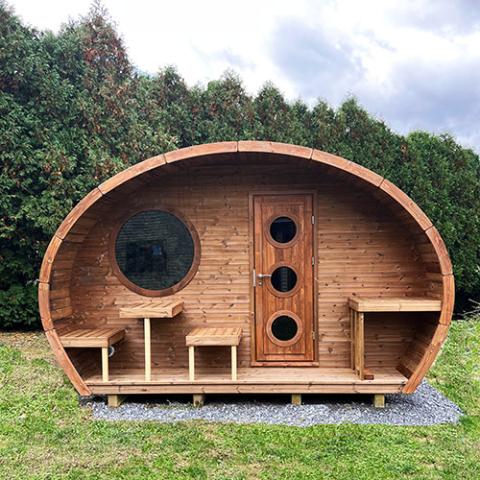 SaunaLife Model G11 Garden-Series Outdoor Home Sauna Kit -2 Room Sauna