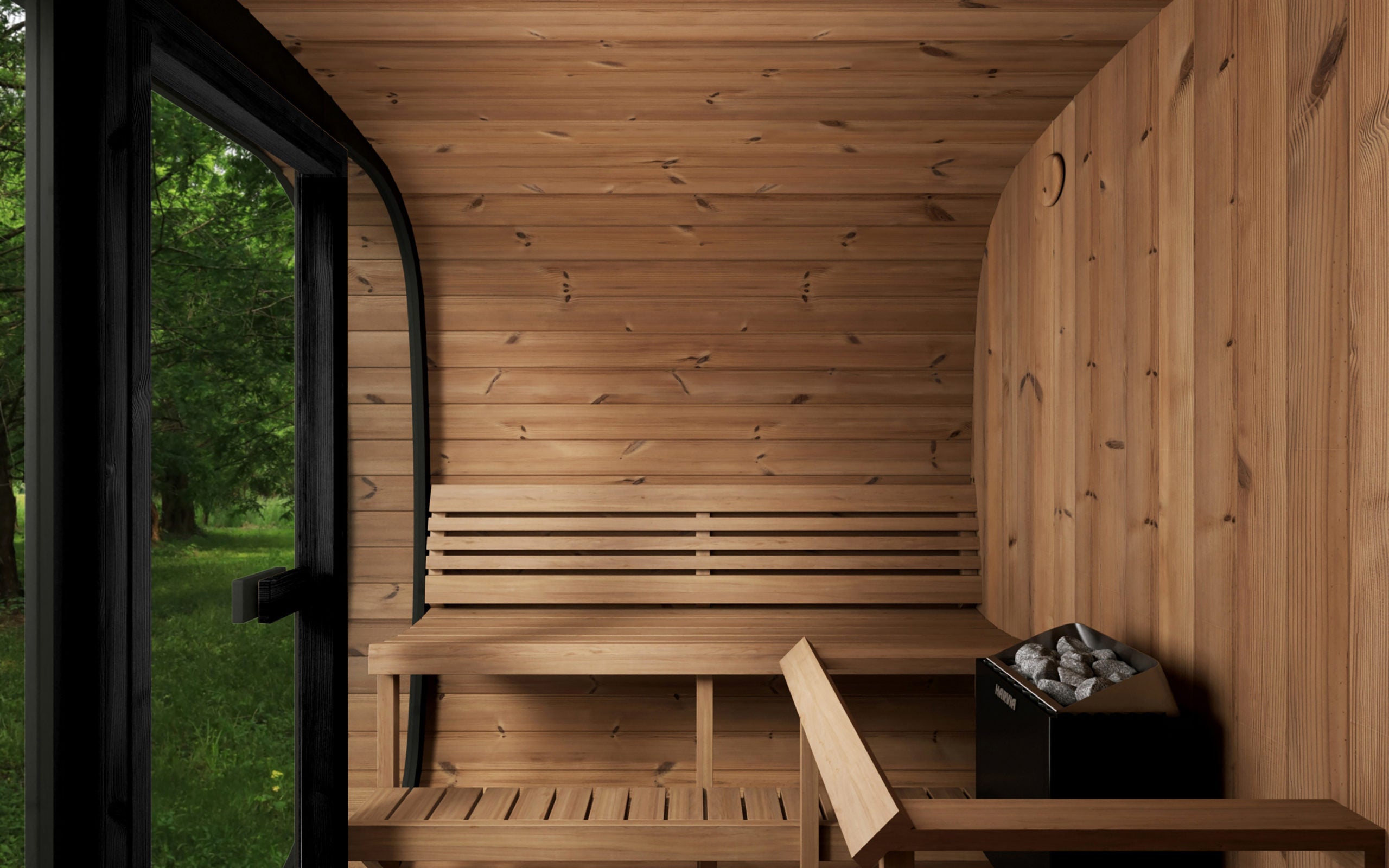 SaunaLife CL7G Traditional Outdoor Cube Sauna - Thumbnail 3
