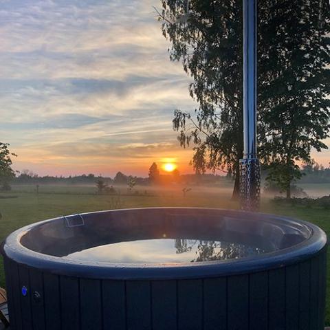 SaunaLife Model S4N Soak-Series Home Wood-Burning Hot Tub, Natural