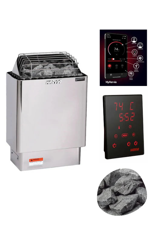 Harvia KIP80W Electric Sauna Heater Package